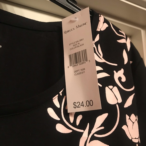 🚨NWT XL Rebecca Malone Floral top - Picture 2 of 3